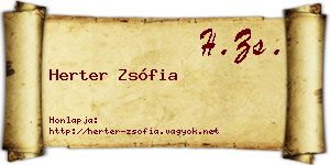 Herter Zsófia névjegykártya
